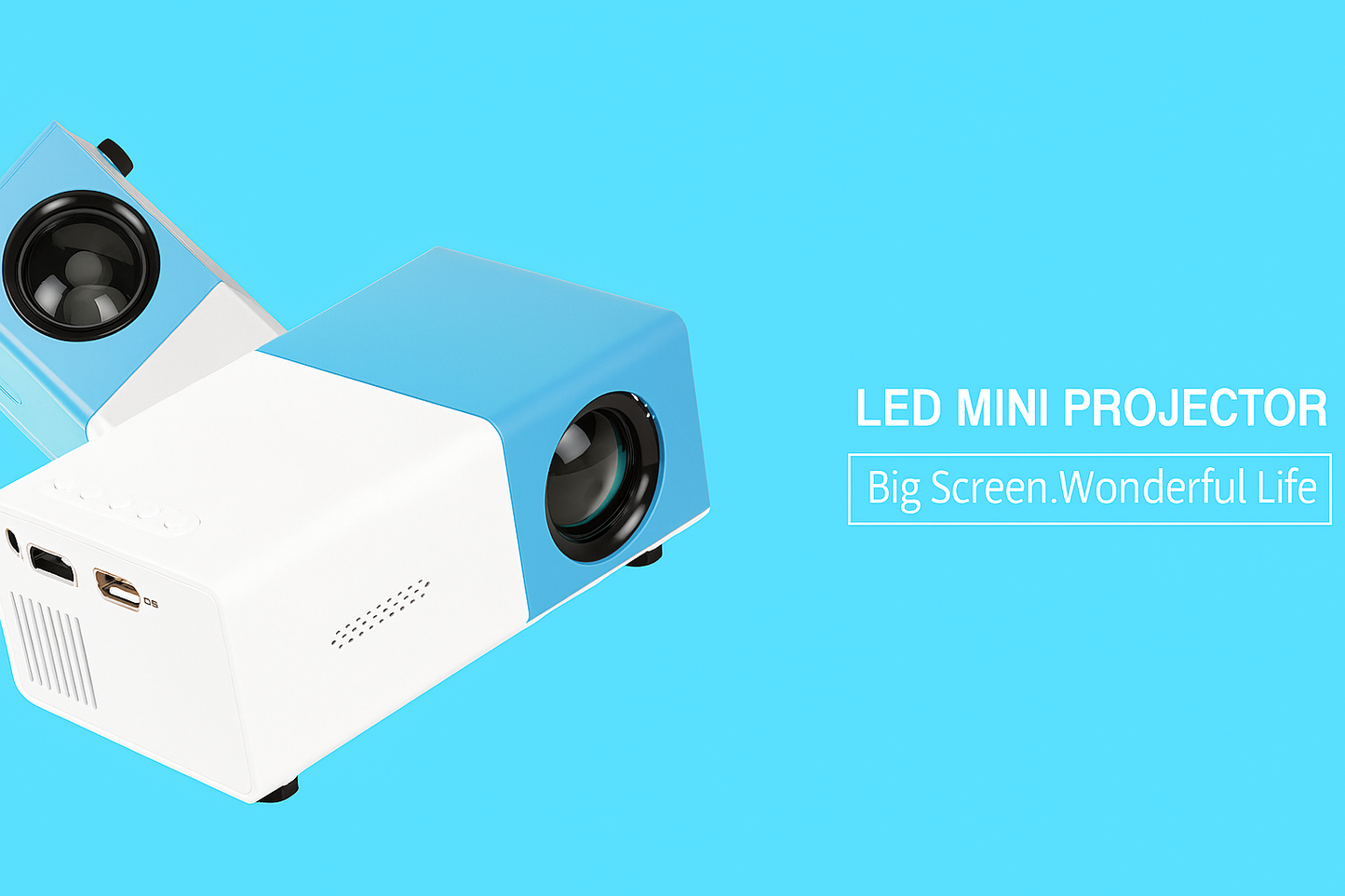 Mini Projector for Android/iOS/Windows - HDMI/USB/SD