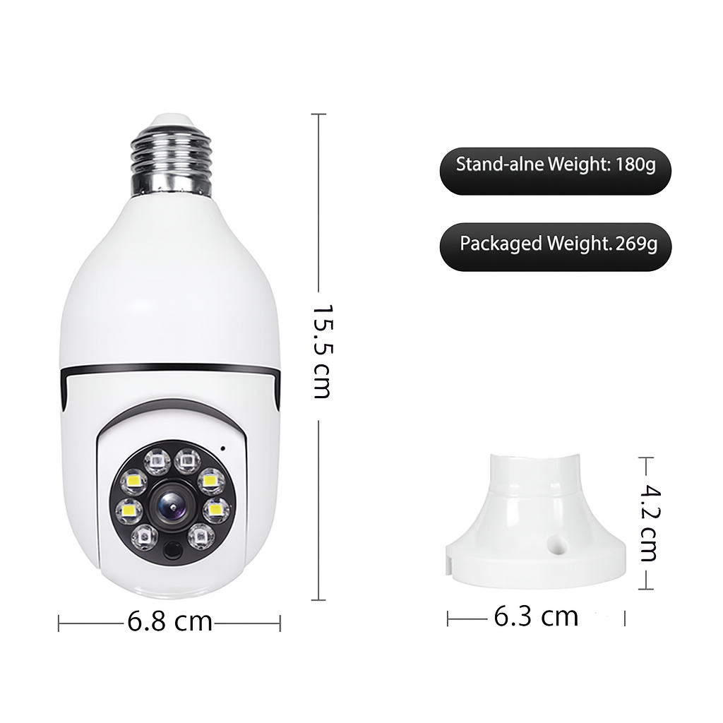 Camera with 360° Indoor HD Night Vision