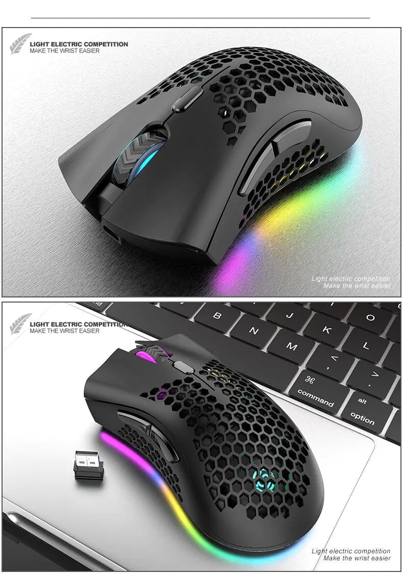 Pro RGB Wireless Gaming Mouse – Rechargeable & Ultra-Precise for PC/Laptop