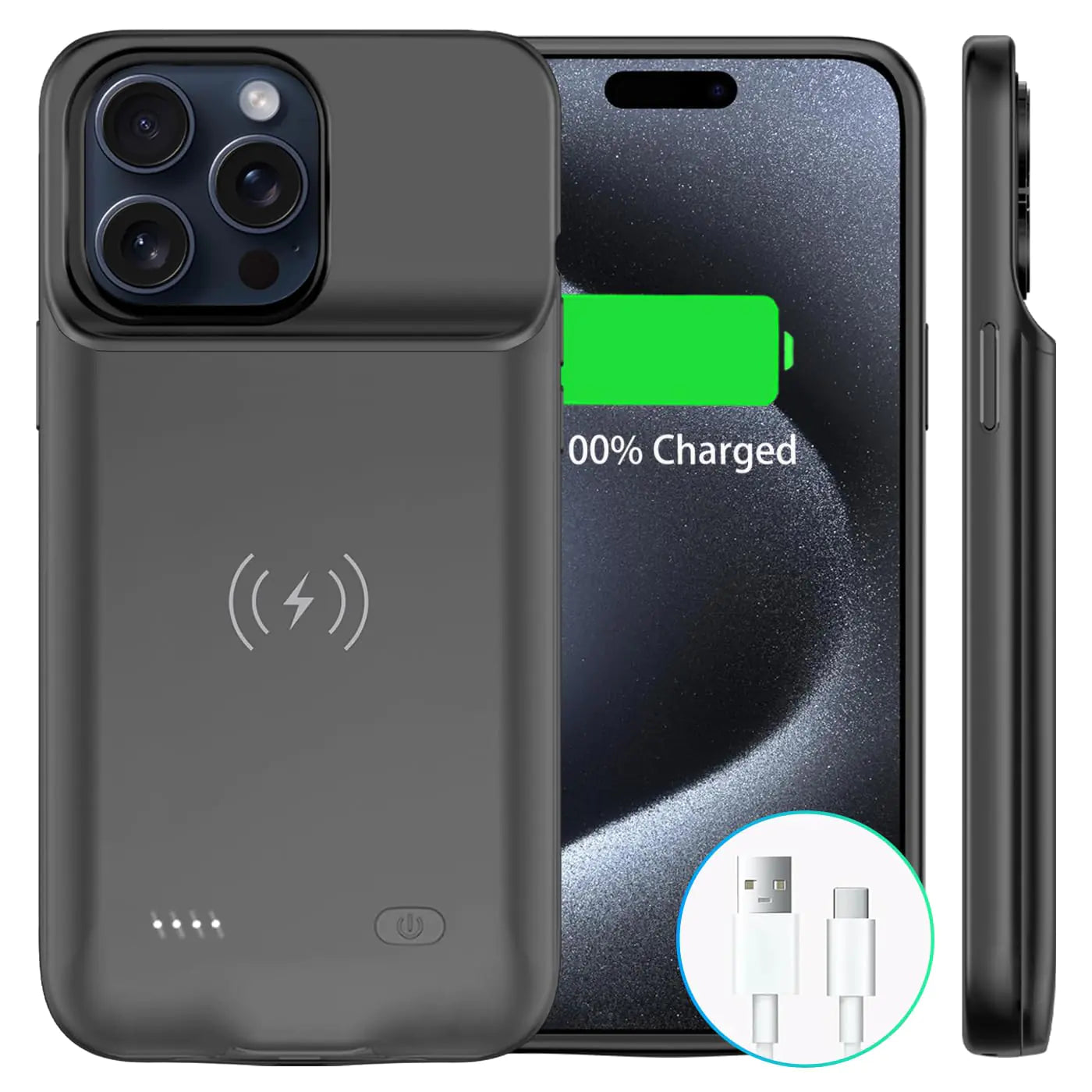 Case for iPhone 15 Pro Max (6.7 inch) [10000mAh]