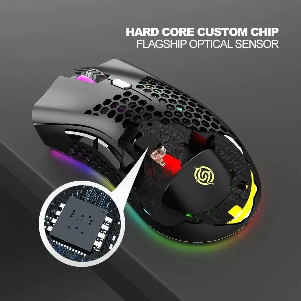 Pro RGB Wireless Gaming Mouse – Rechargeable & Ultra-Precise for PC/Laptop
